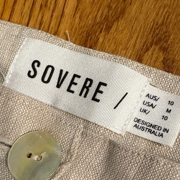 Sovere linen Cream Wide-Leg Pants - Picture 3 of 12
